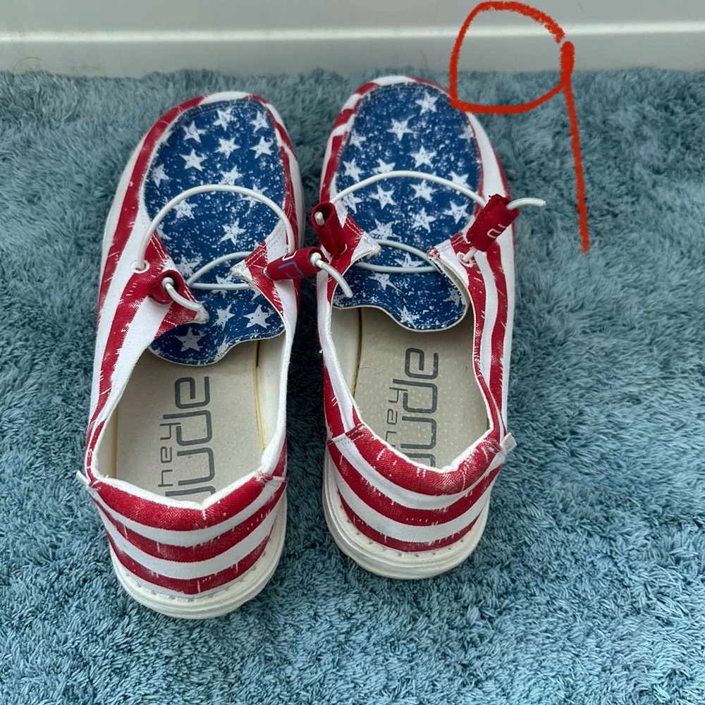 Hey Dude ' Starry Red and Blue Sneakers
